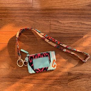 Vera Bradley Zip ID Case and Lanyard
